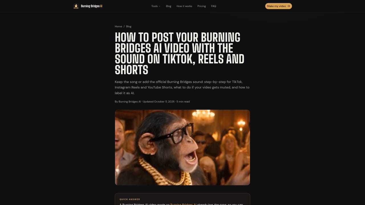 BurningBridgesAI.app — Download and post with the sound