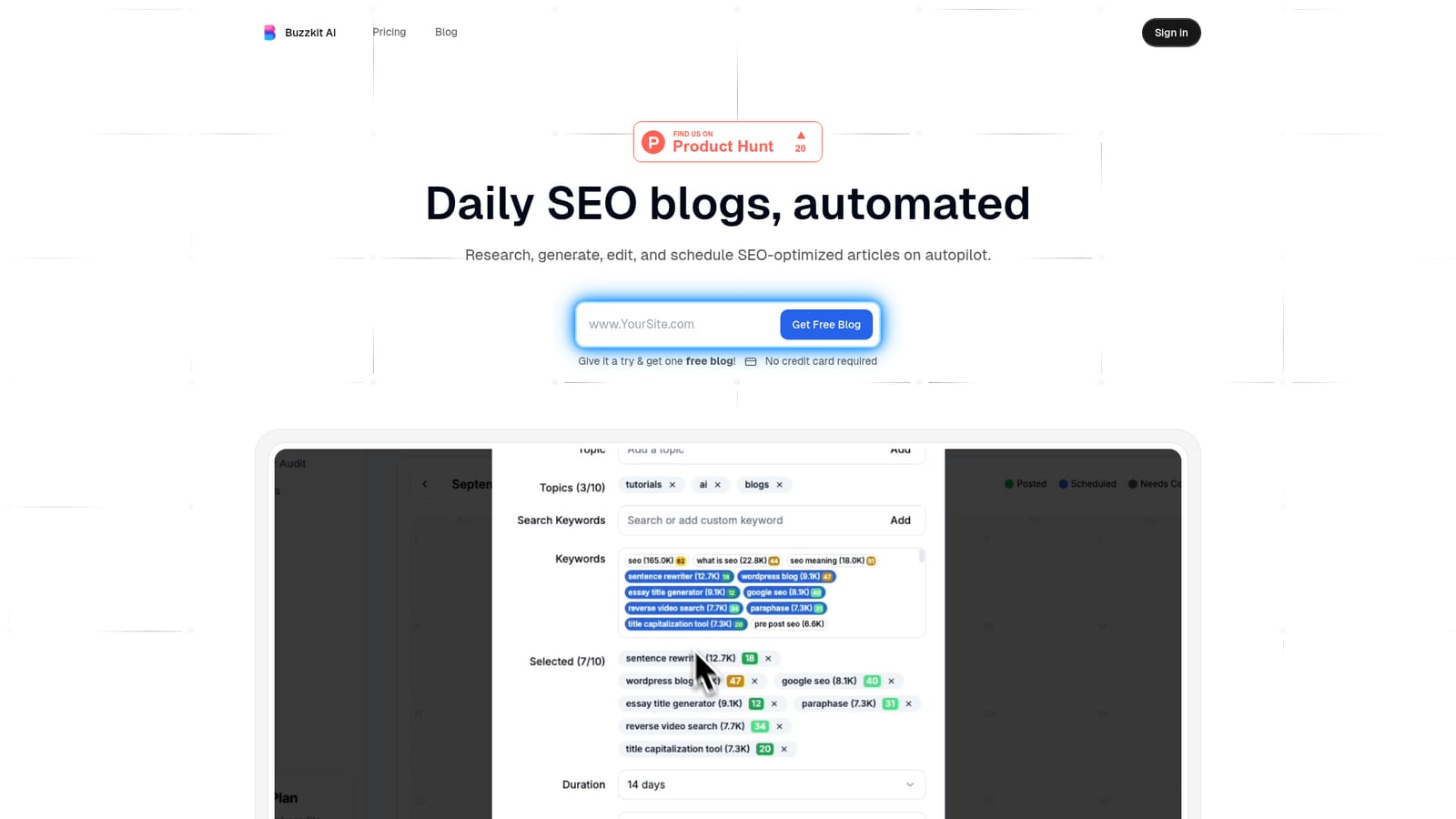 Buzzkit AI — Claim the free blog