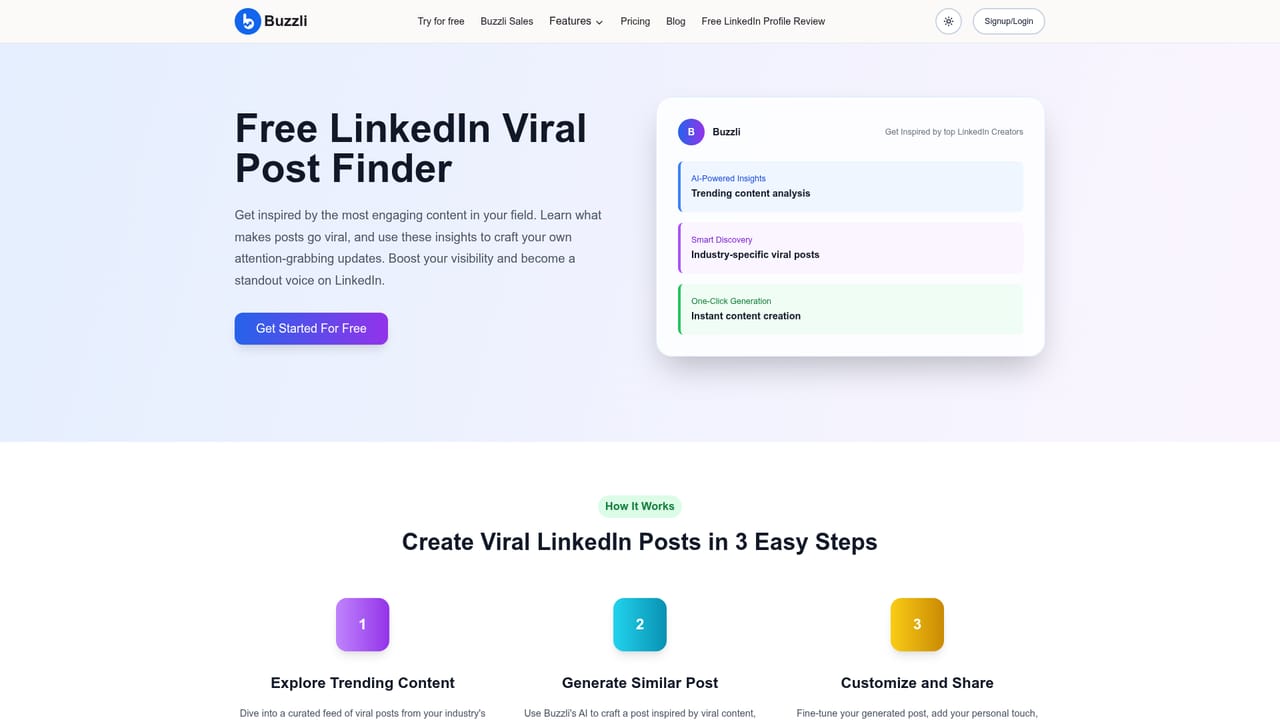 Buzzli — Mine the viral posts library for your niche