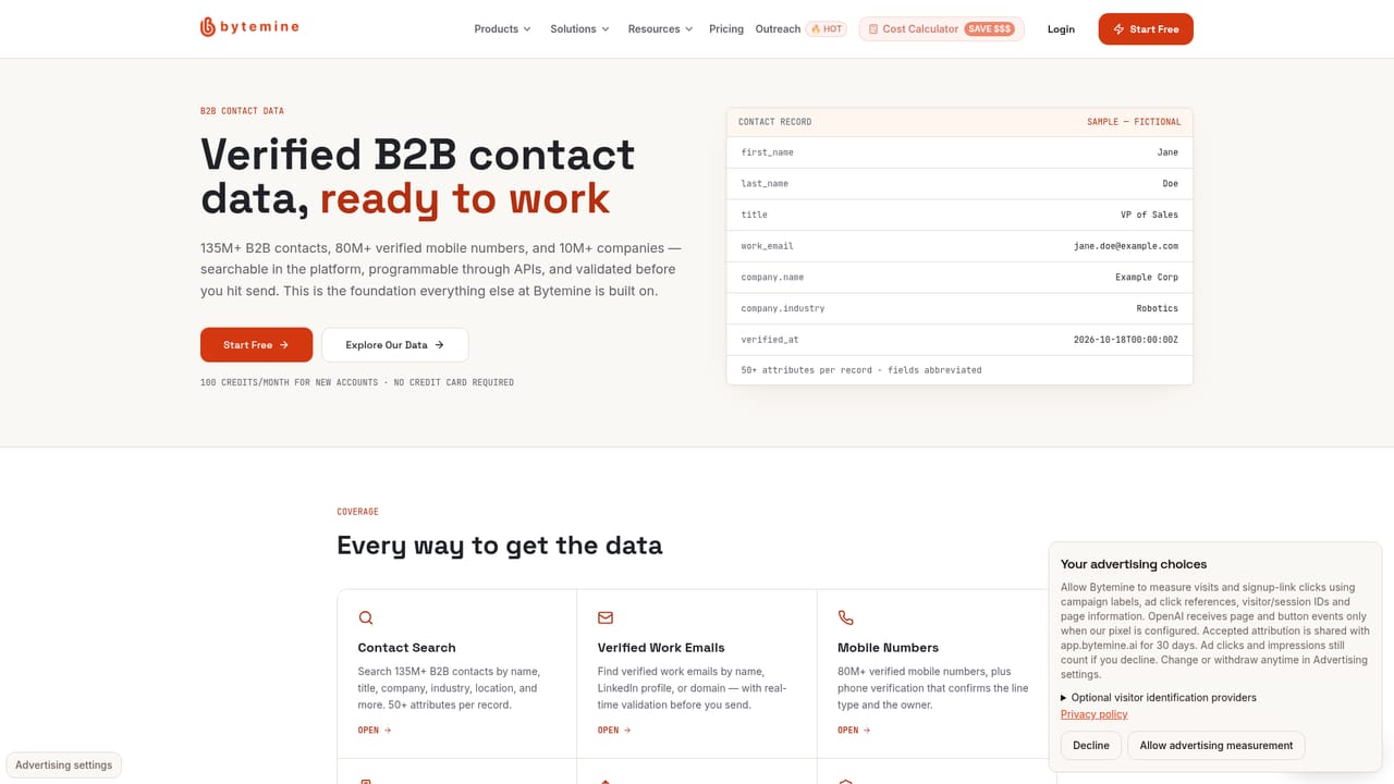 Bytemine — Explore contact and company search