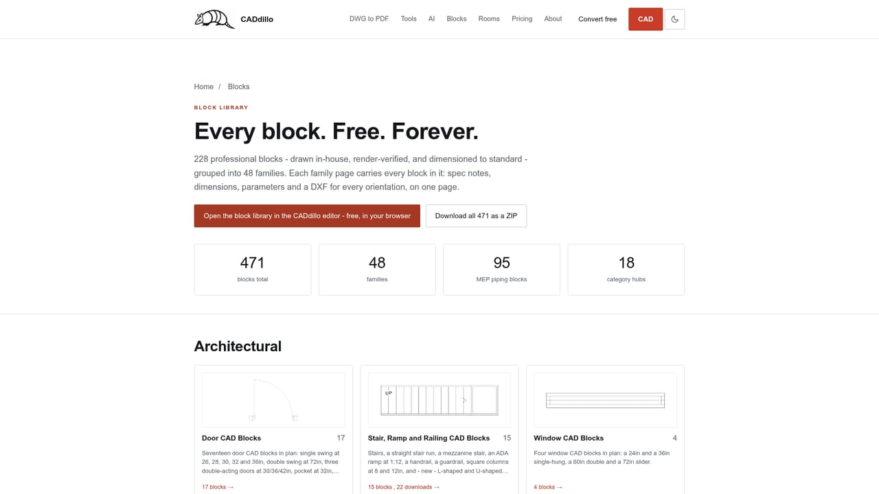 CADdillo — Edit and add blocks