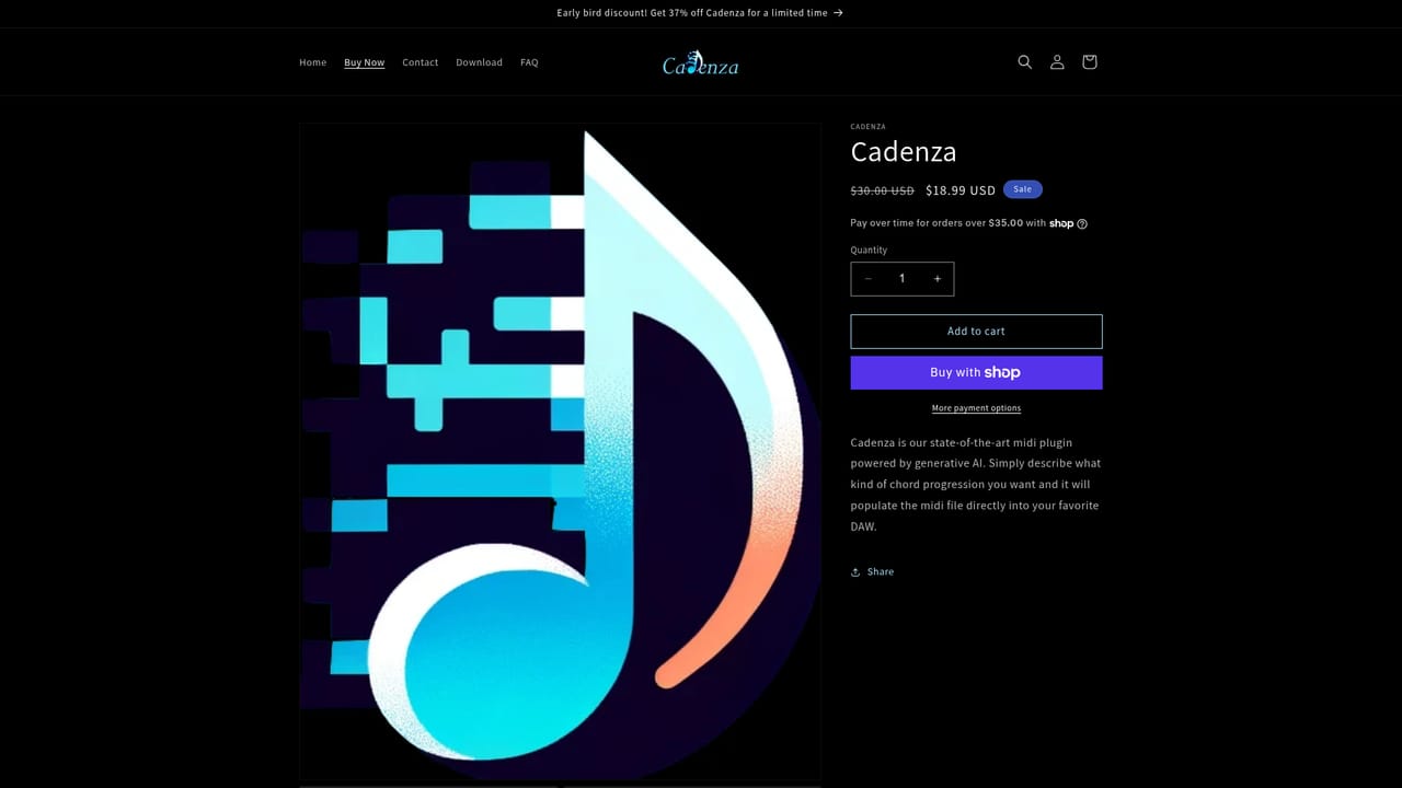 Cadenza Music — Buy Cadenza and open the tool