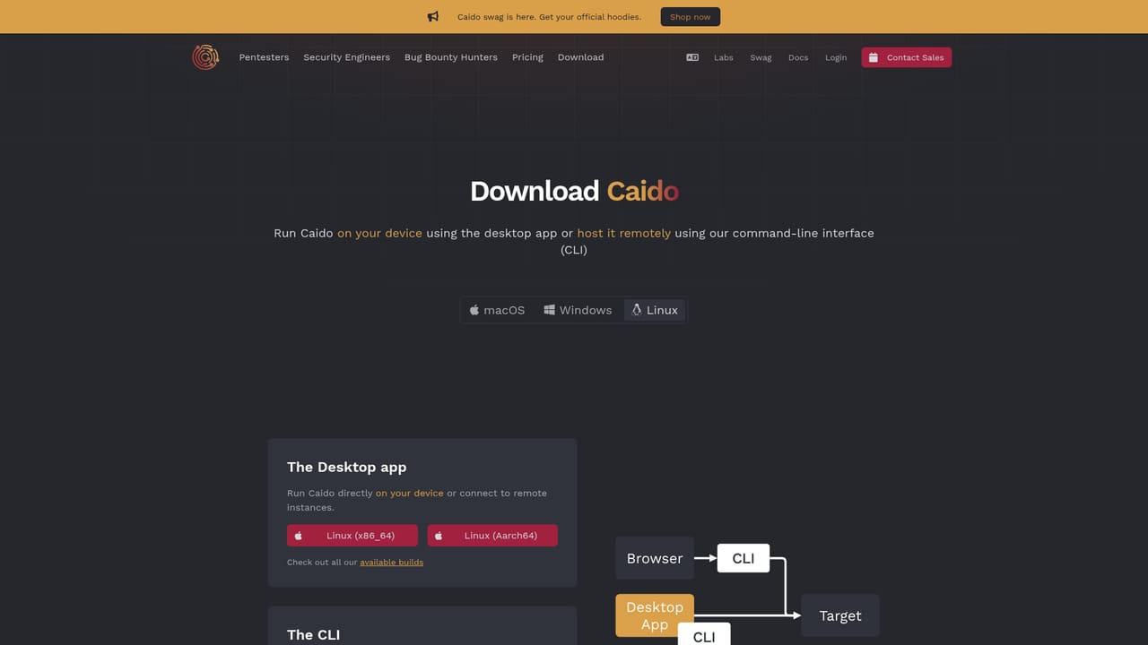 Caido — Download and install the client