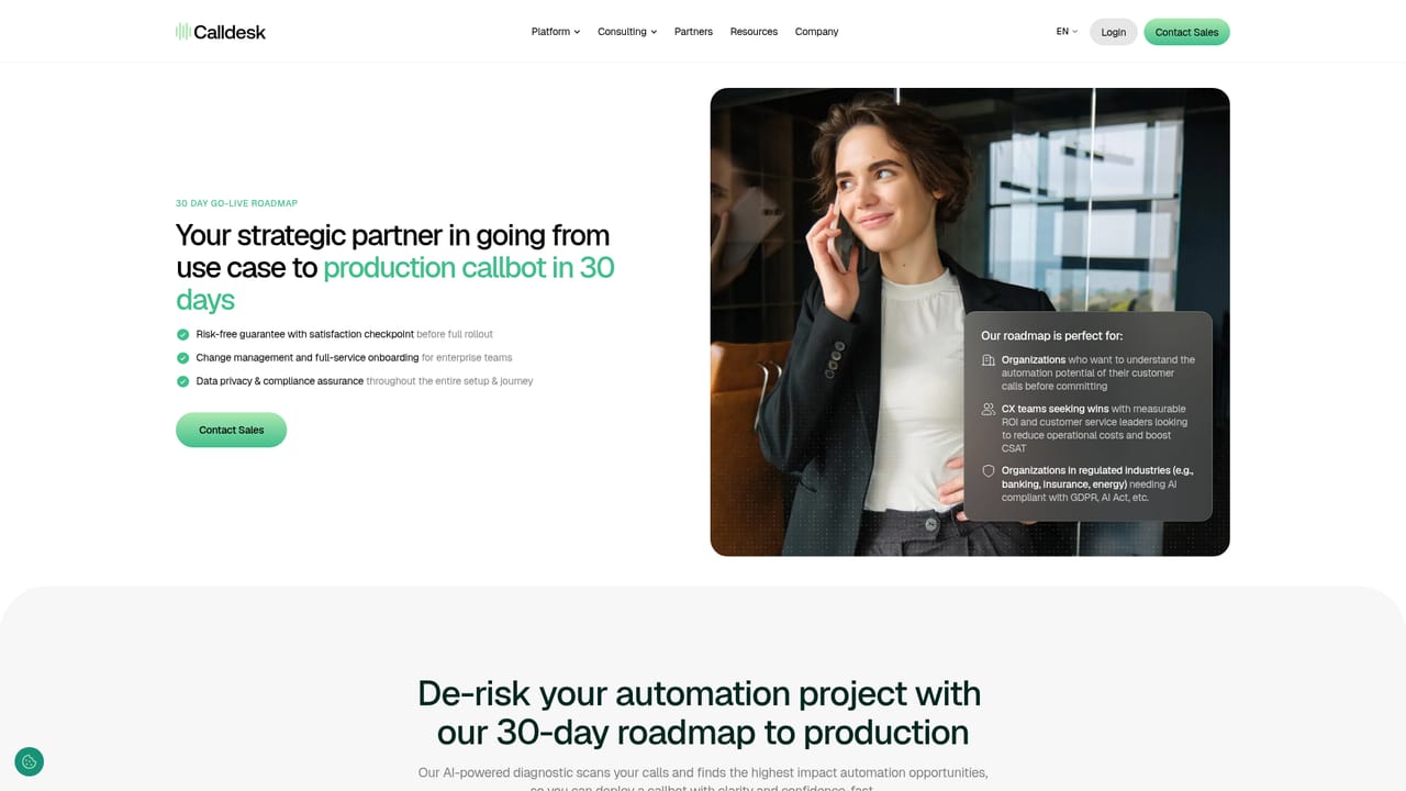 Calldesk — Check the onboarding roadmap