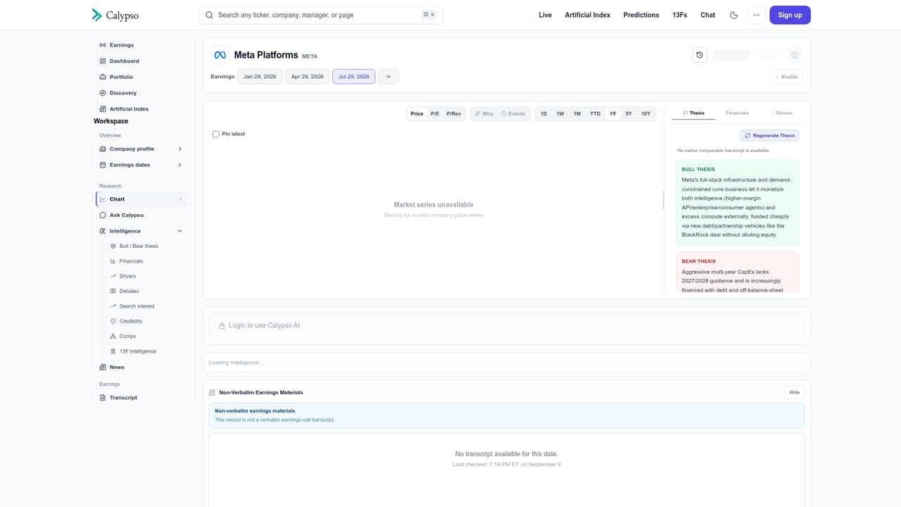 Calypso — Open the live dashboard