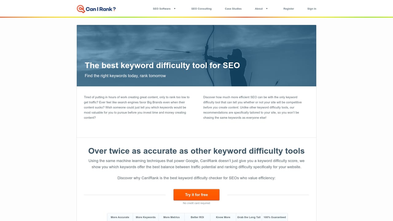 Canirank — Pick keywords by ranking probability and ROI