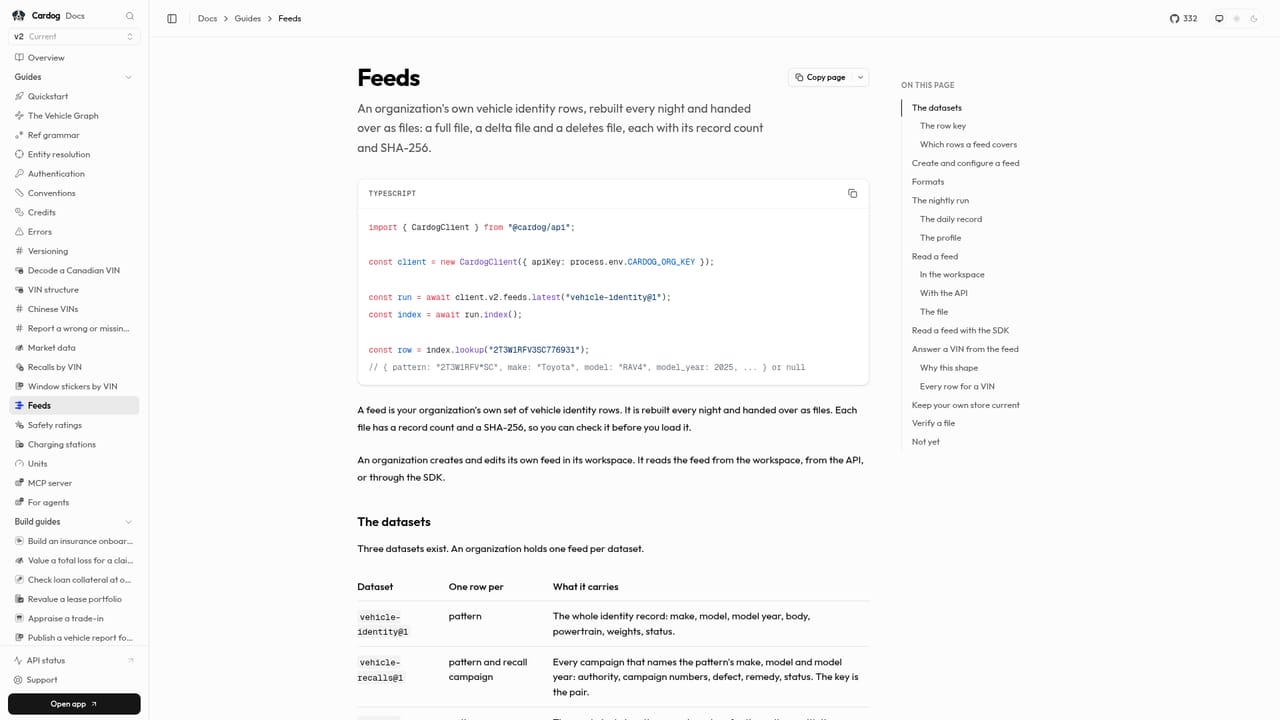 Cardog — Batch a spreadsheet of VINs