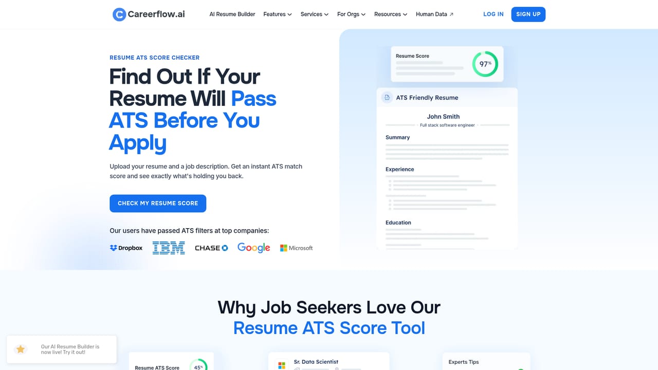 Careerflow — Check the ATS score