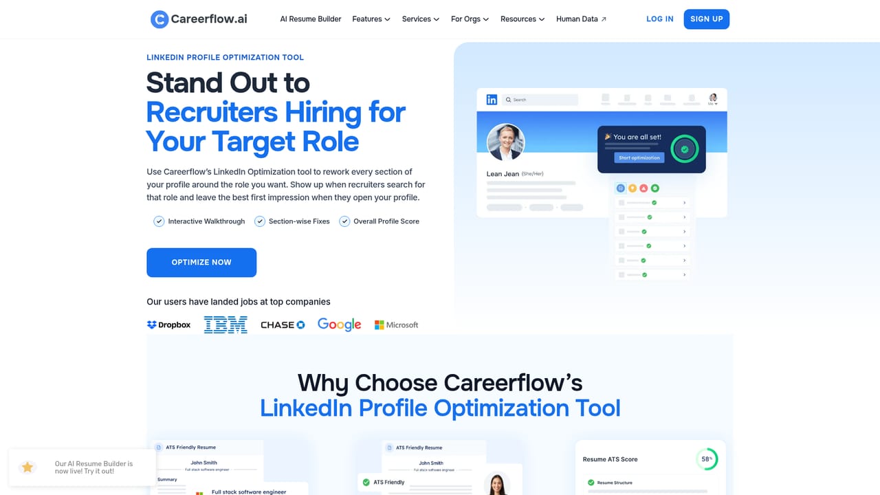 Careerflow — Tune the LinkedIn profile