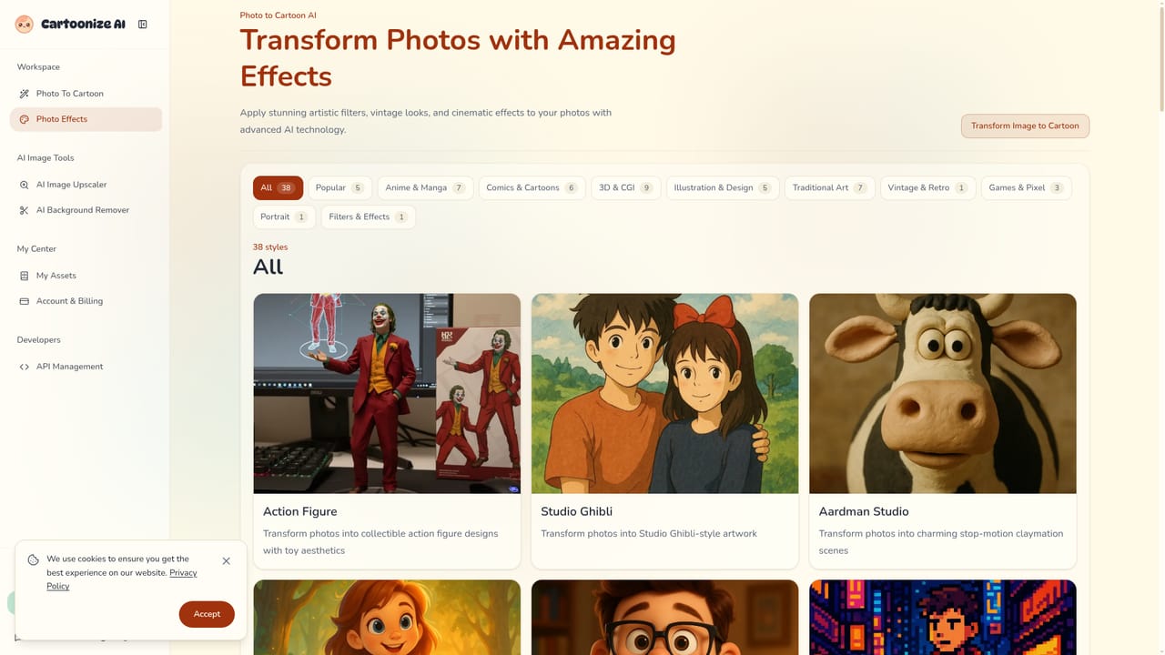 Cartoonize AI — Pick a photo effect