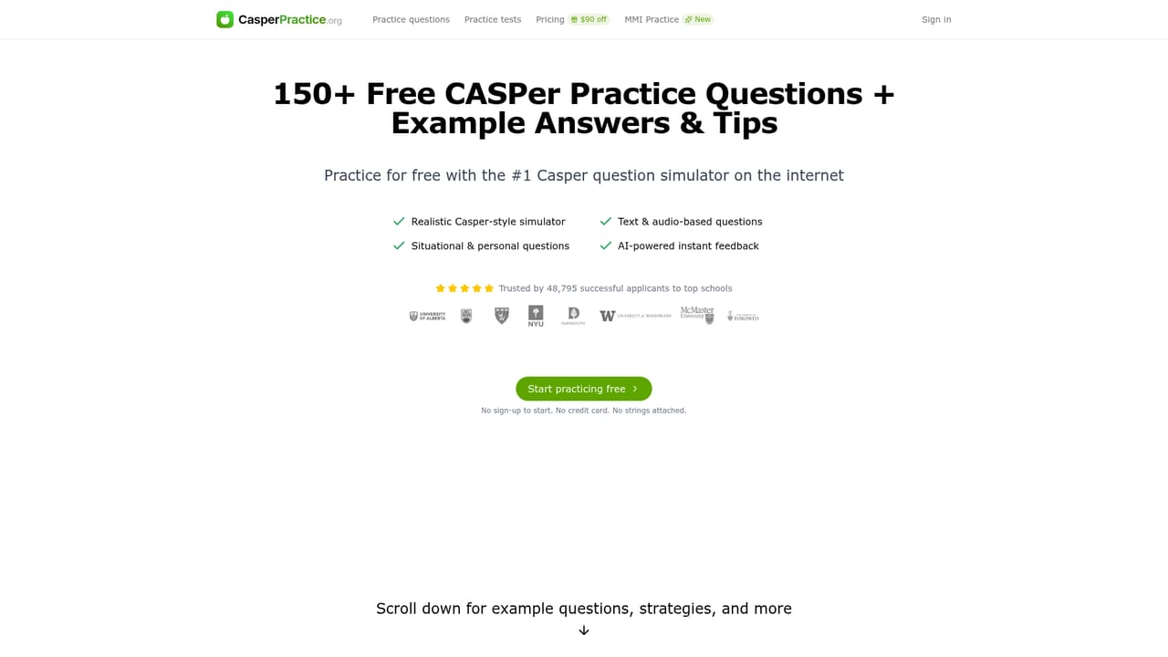 CasperPractice — Try the free question bank
