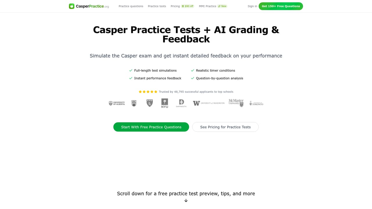CasperPractice — Take a full timed practice test