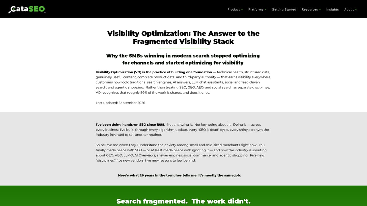CataSEO — Track visibility and keep going