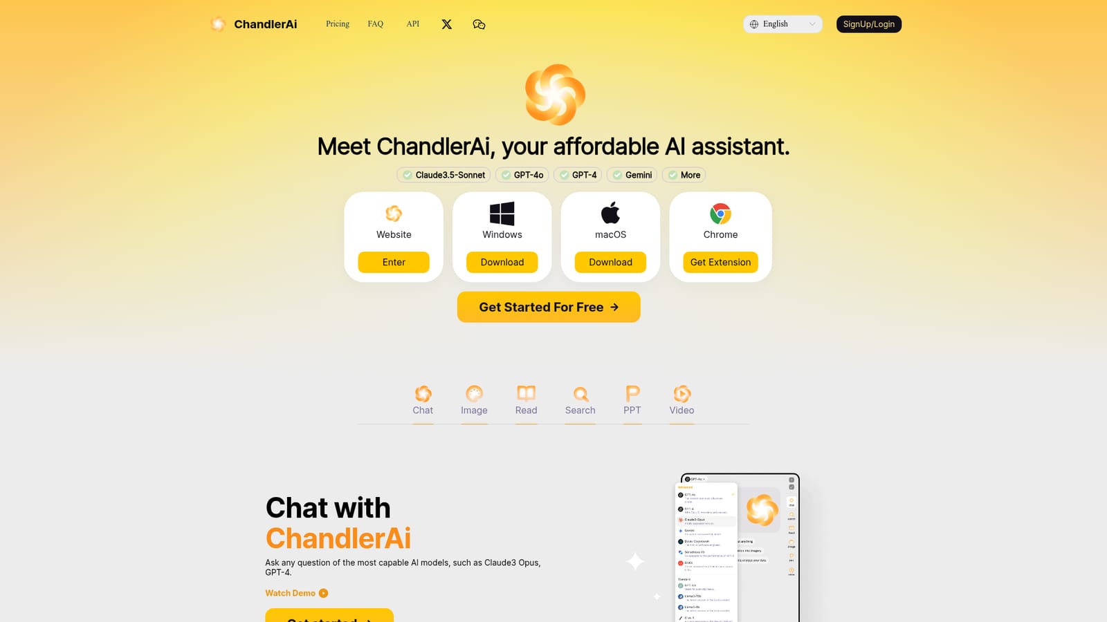 ChandlerAI — Open the web app and create a free account