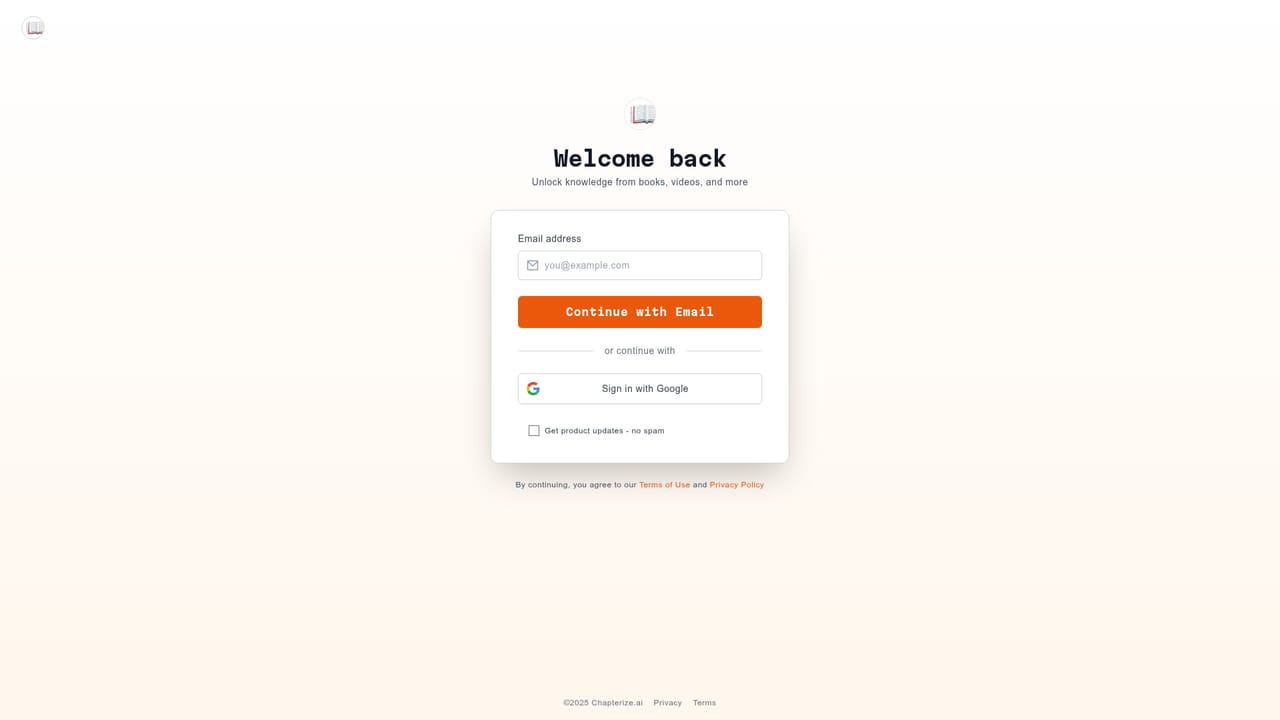 Chapterize — Create your account