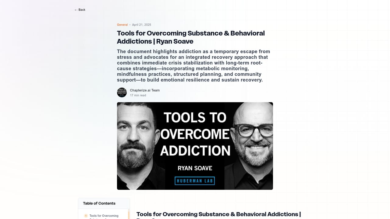 Chapterize — Browse example summaries