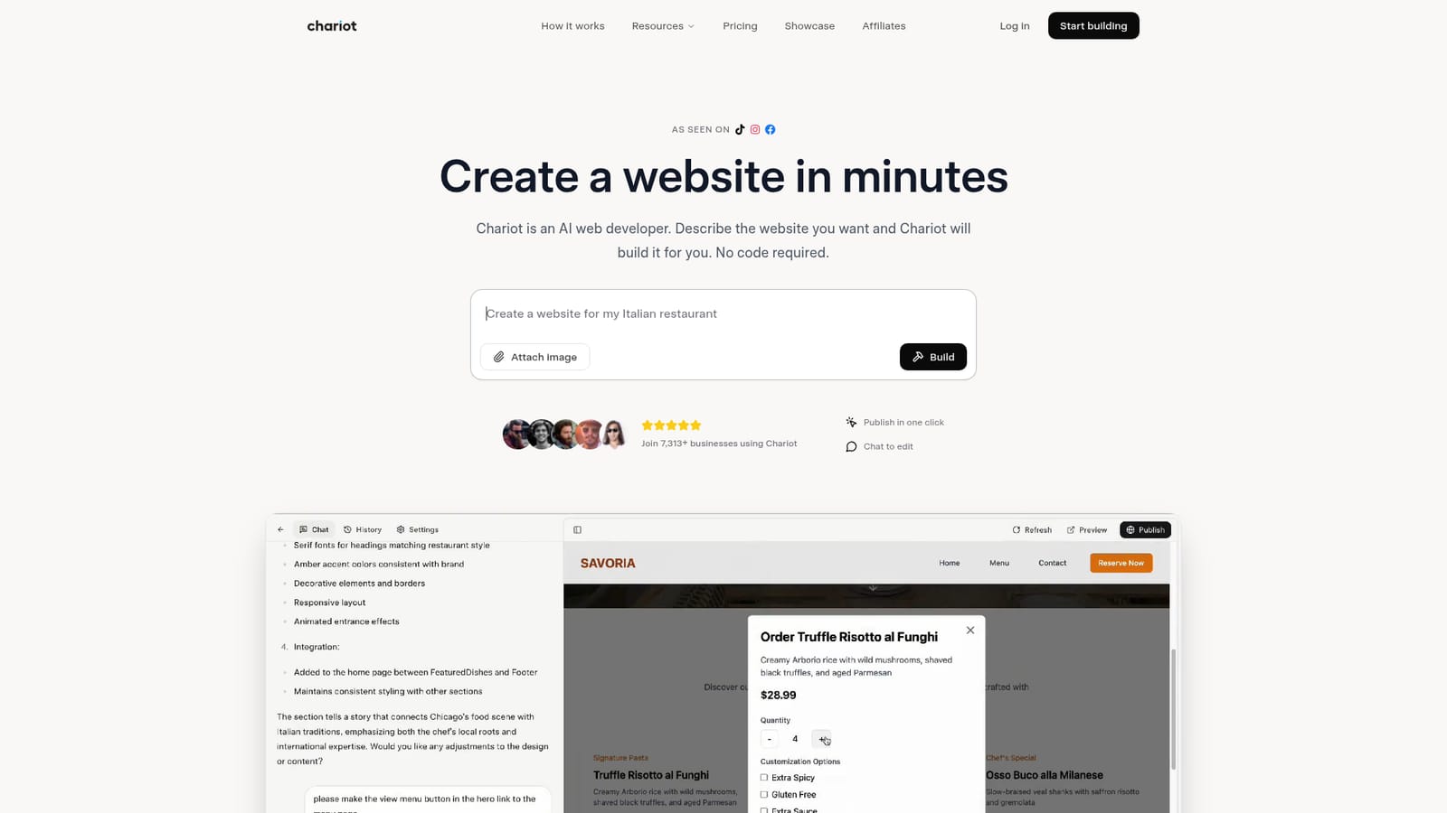 Chariotai — Open Chariot and start a new site