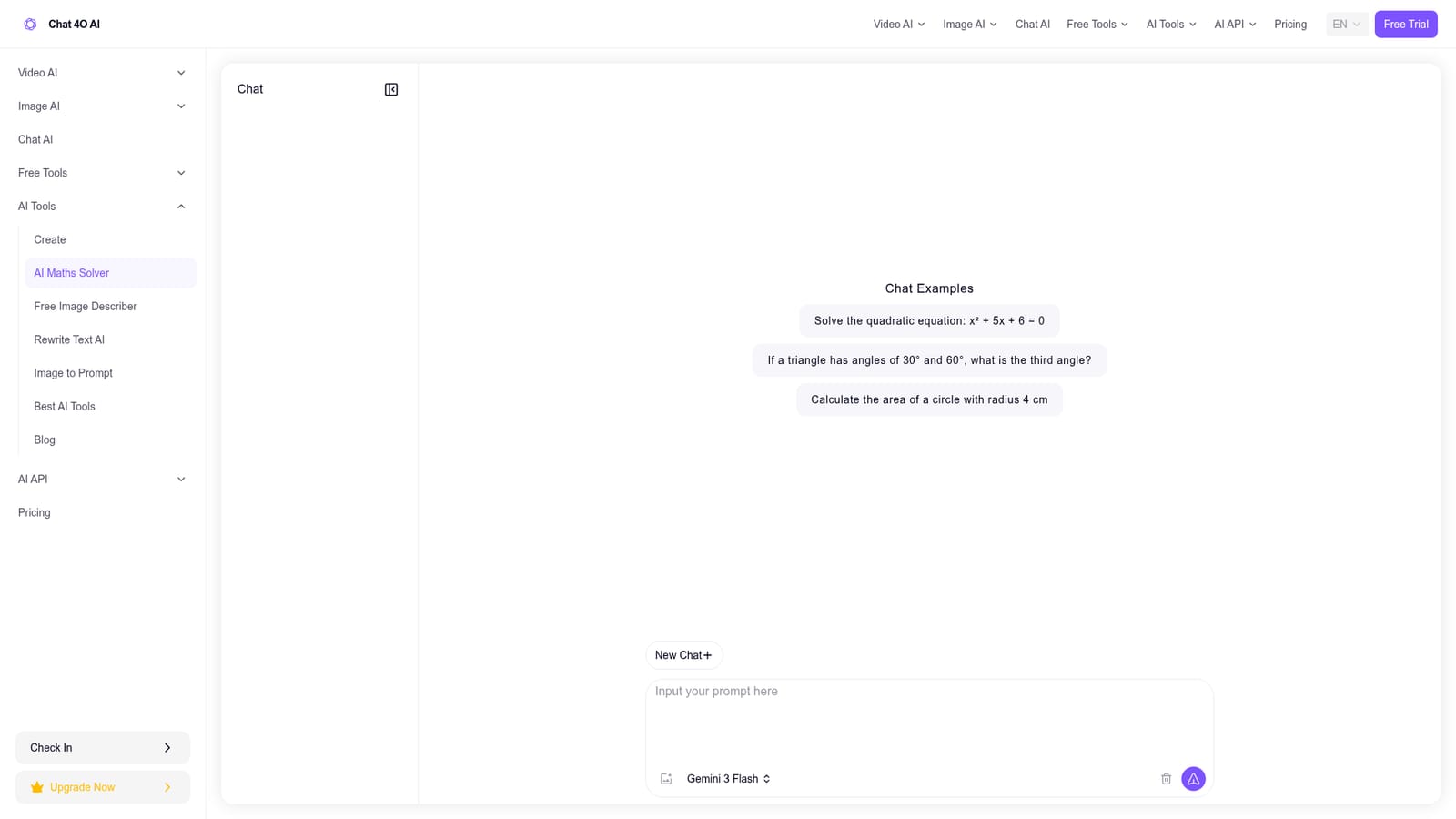 Chat 4O AI — Open the AI Math Solver page