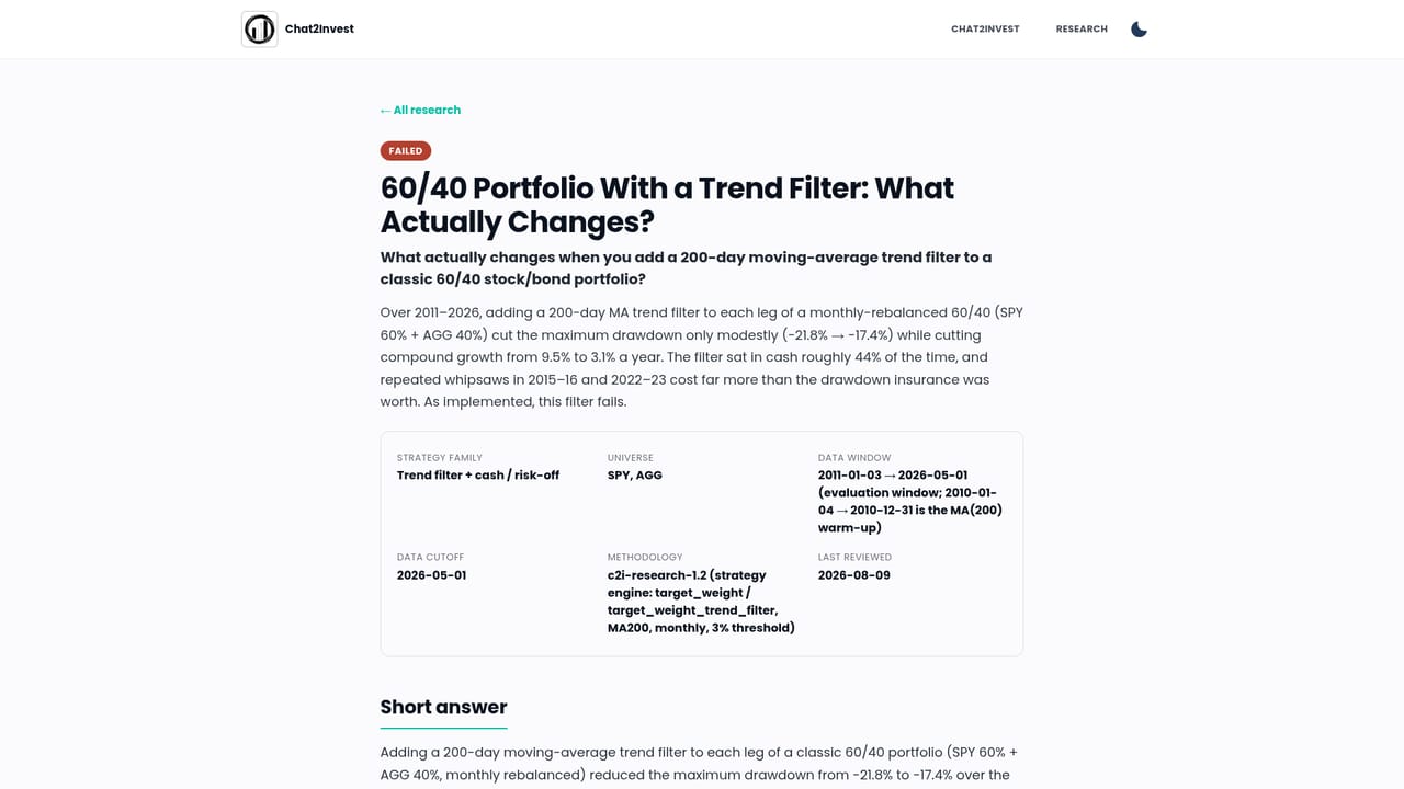 Chat2Invest — Read the baseline first