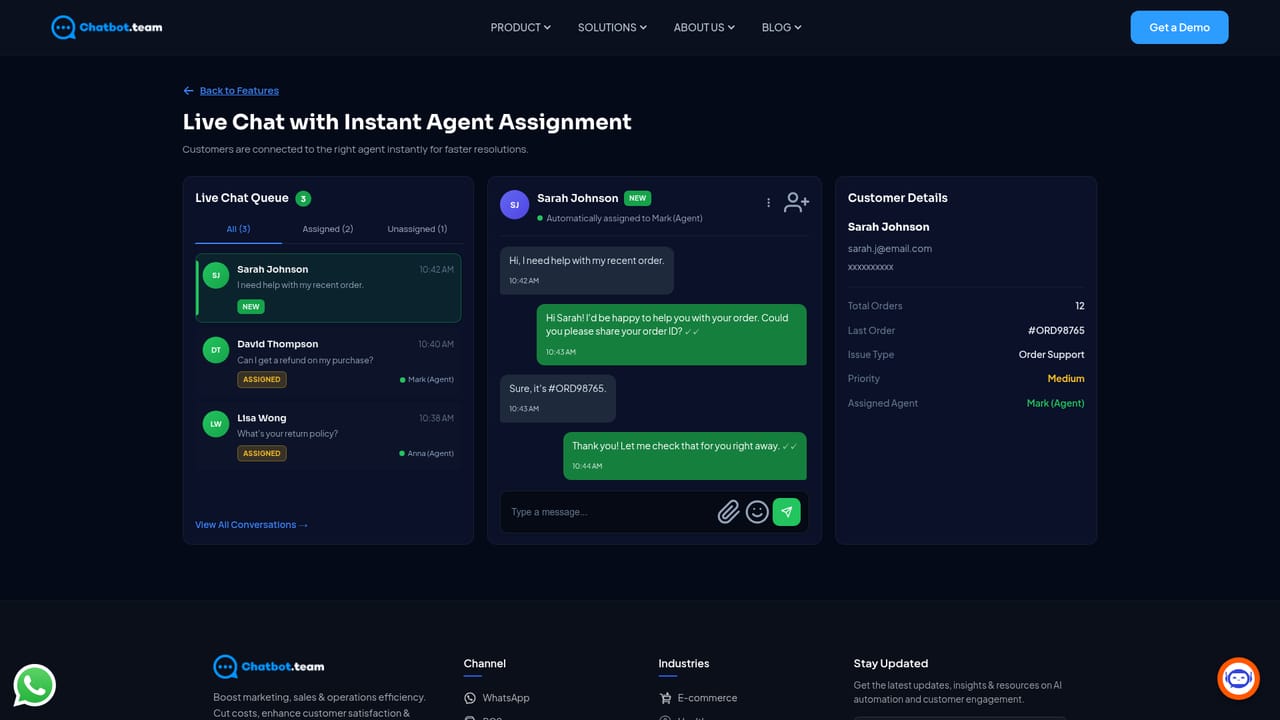 Chatbot.Team — Configure agent routing and escalation