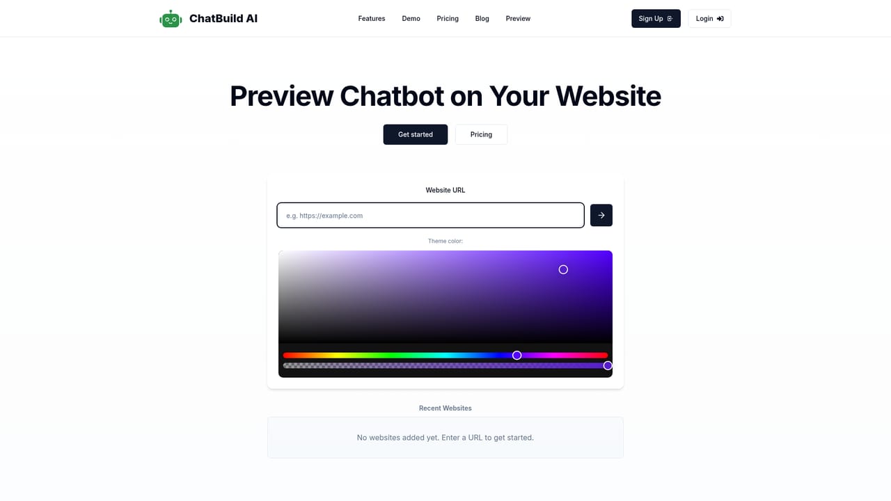 ChatBuild AI — Test the widget on a page