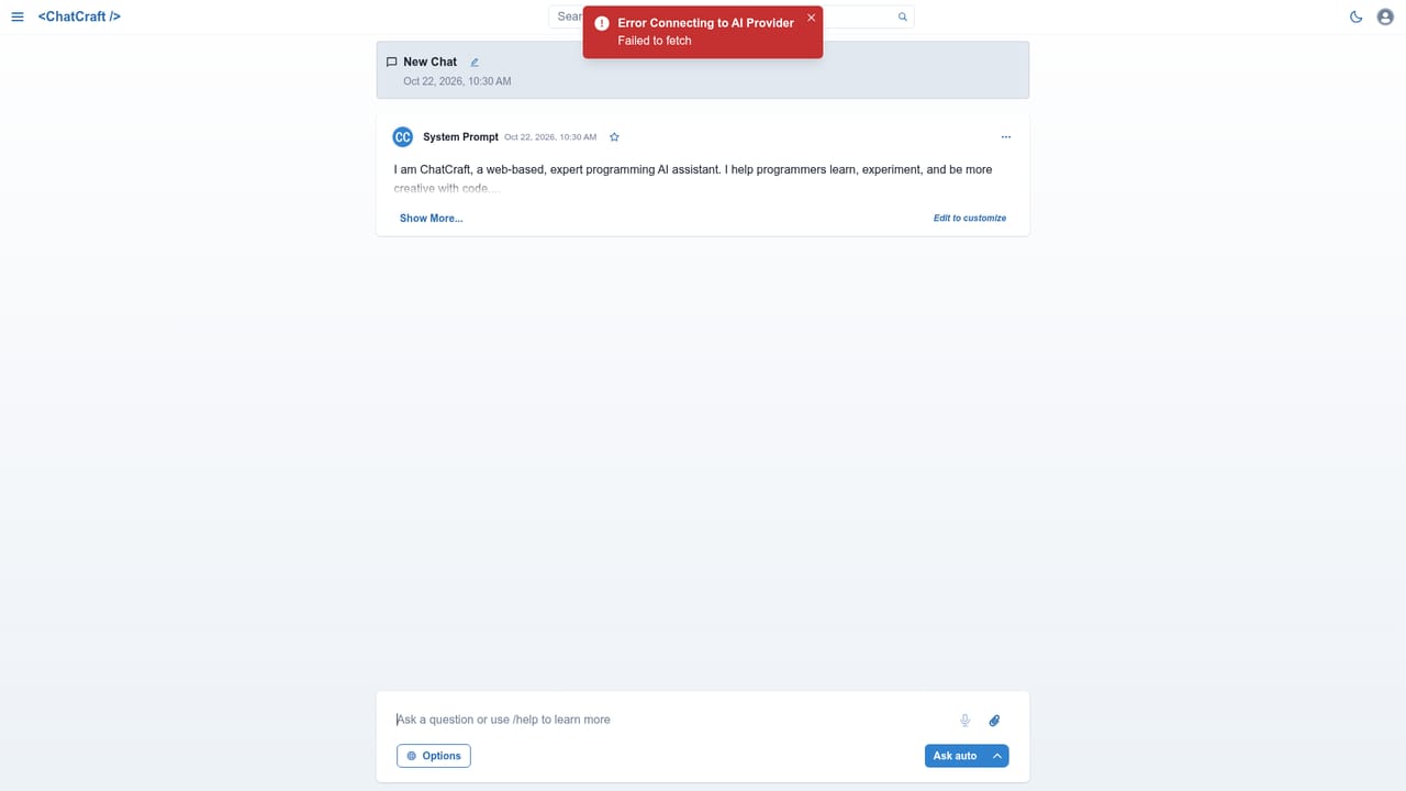 Chatcraft — Open a new chat