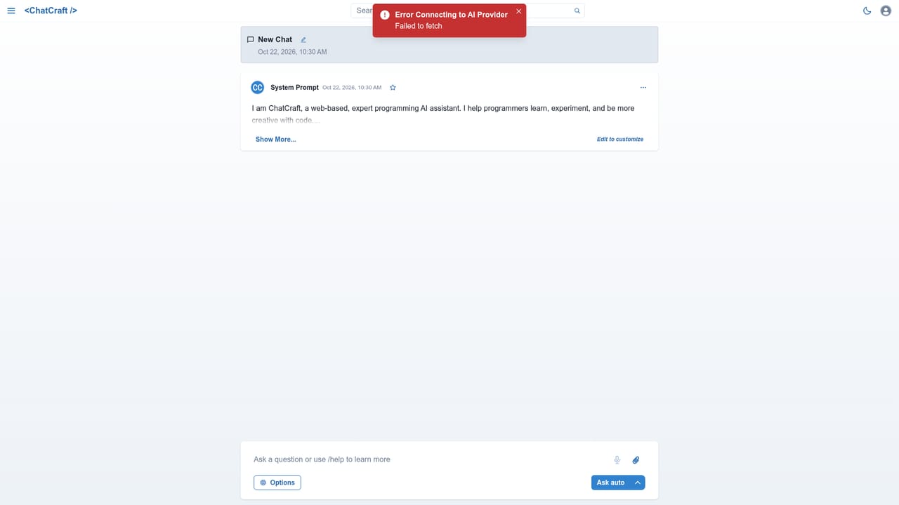 Chatcraft — Edit the system prompt