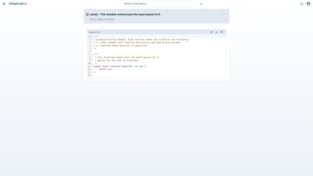 Chatcraft — Create a function