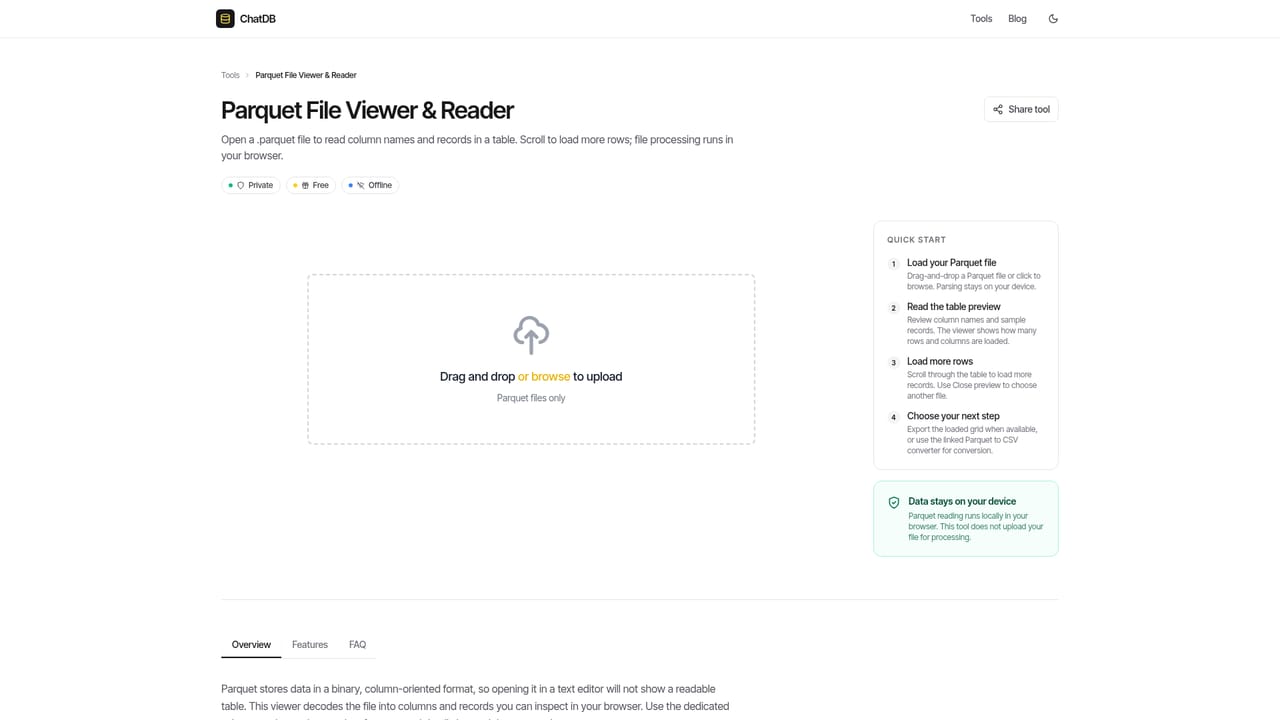 ChatDB — Open the file you need to inspect
