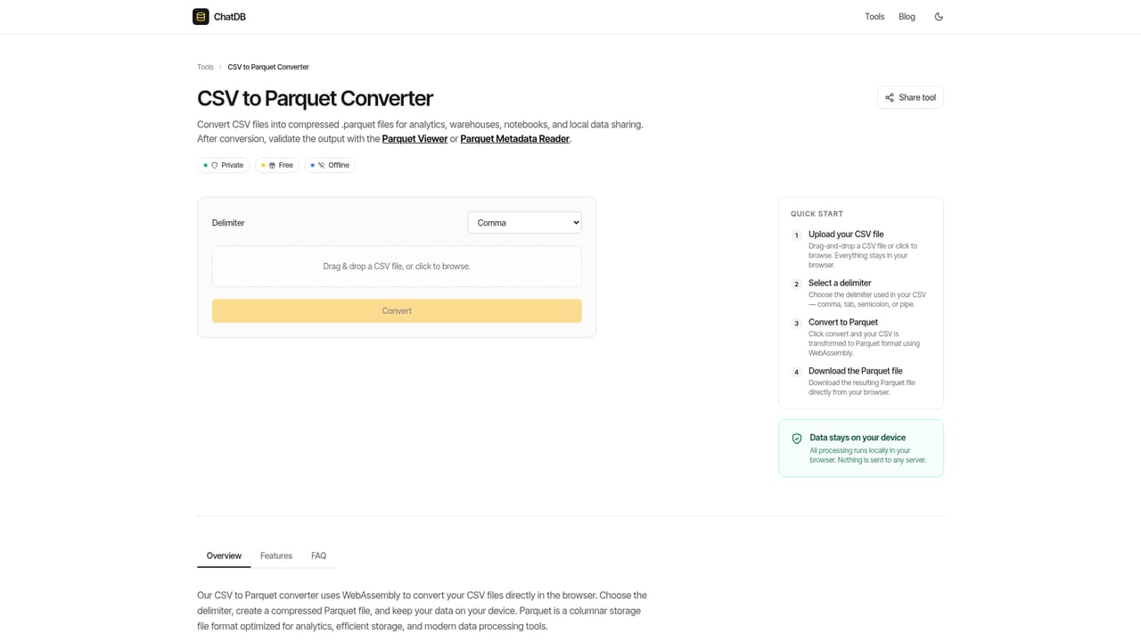 ChatDB — Convert between formats