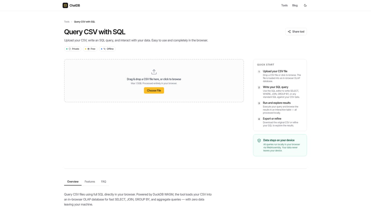 ChatDB — Query a CSV with SQL