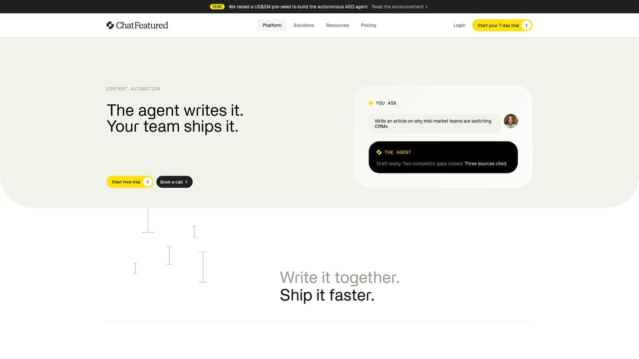 ChatFeatured — Approve the drafted content and site fixes
