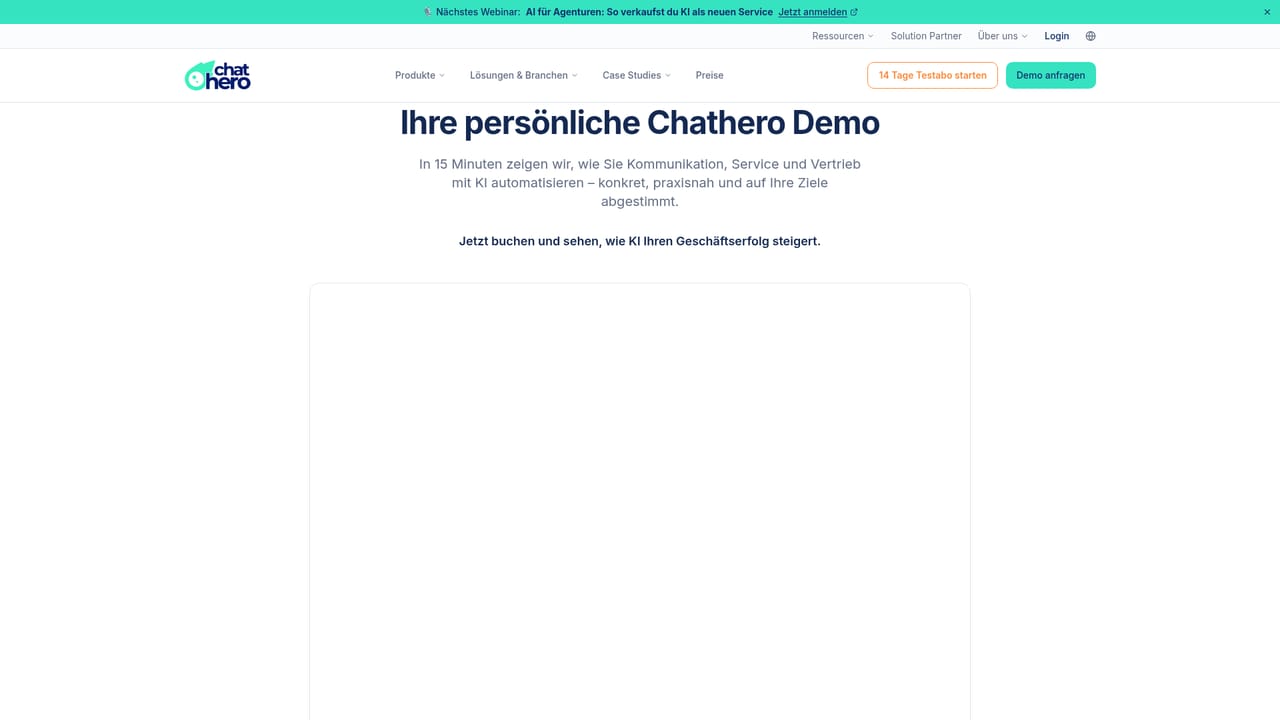 Chathero — Demo oder Kontakt aufnehmen