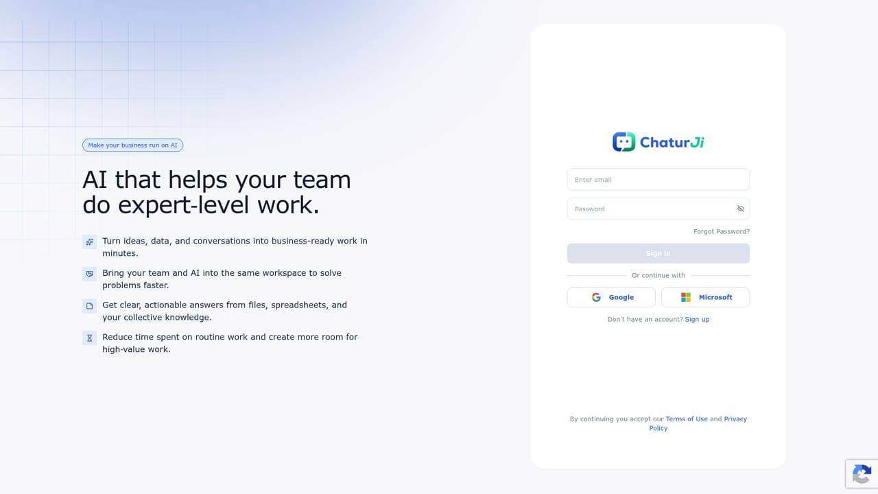 Chaturji — Create your company account and first Room