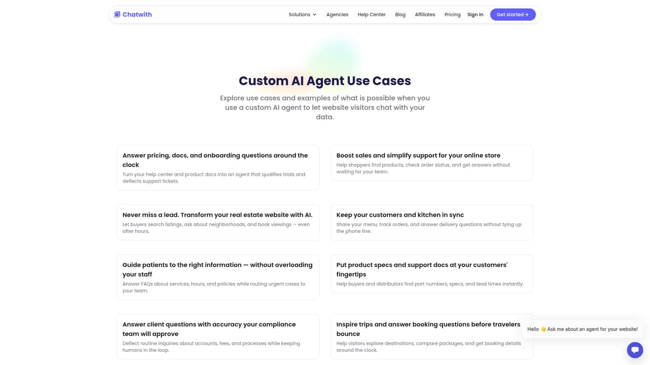 Chatwith — Match the agent to your sector