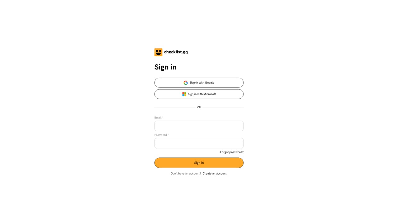 checklist.gg — Create your free account