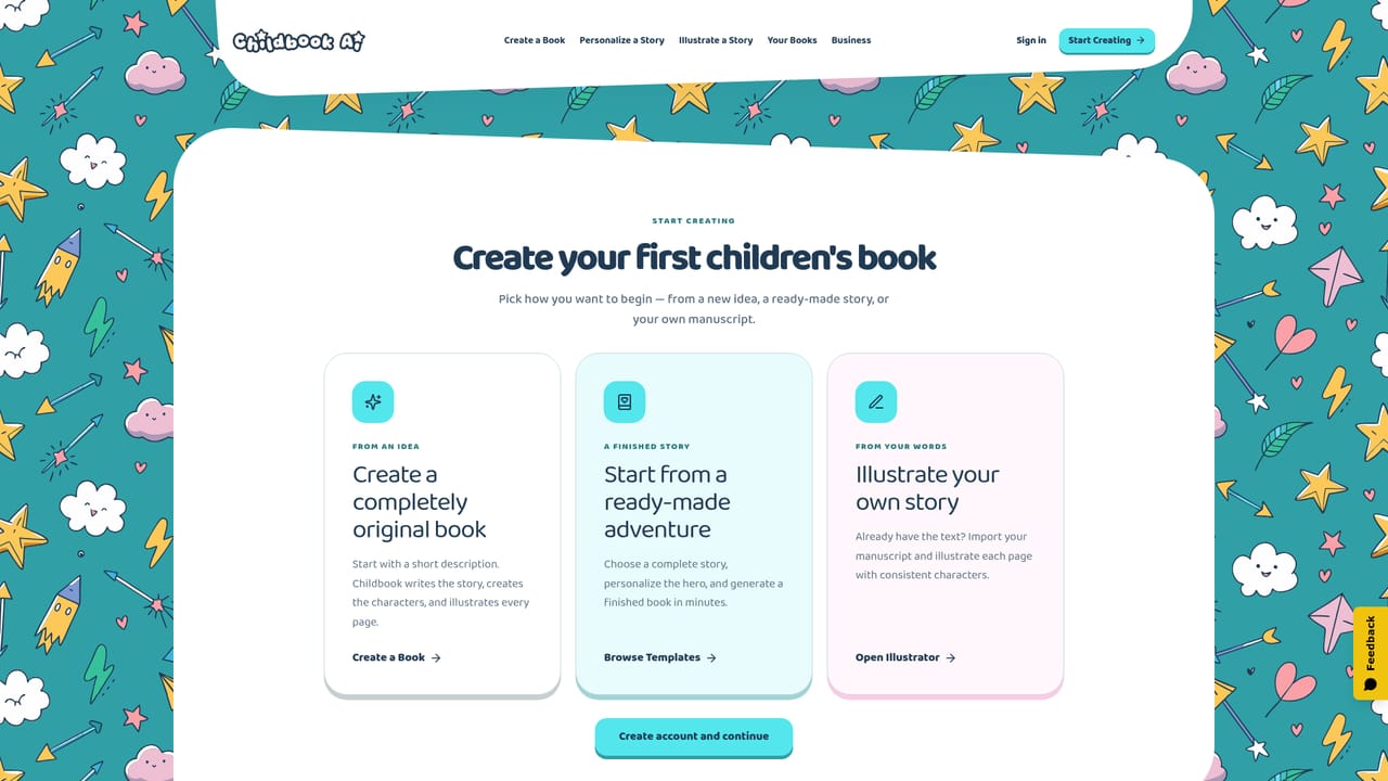 Childbook — Pick your starting point