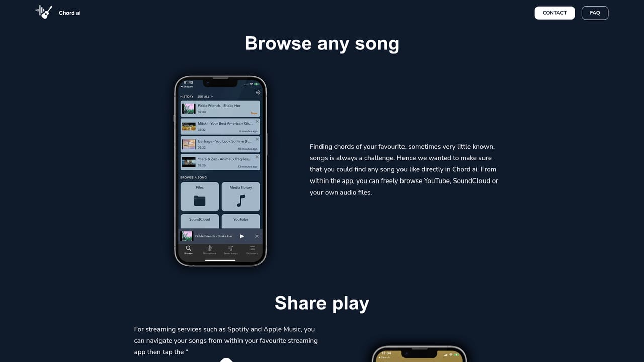 Chordai — Load a song from a service, a file or your mic