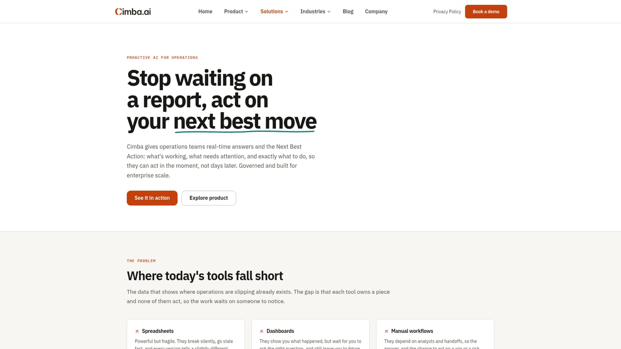 Cimba.ai — Read up on the solution for your team