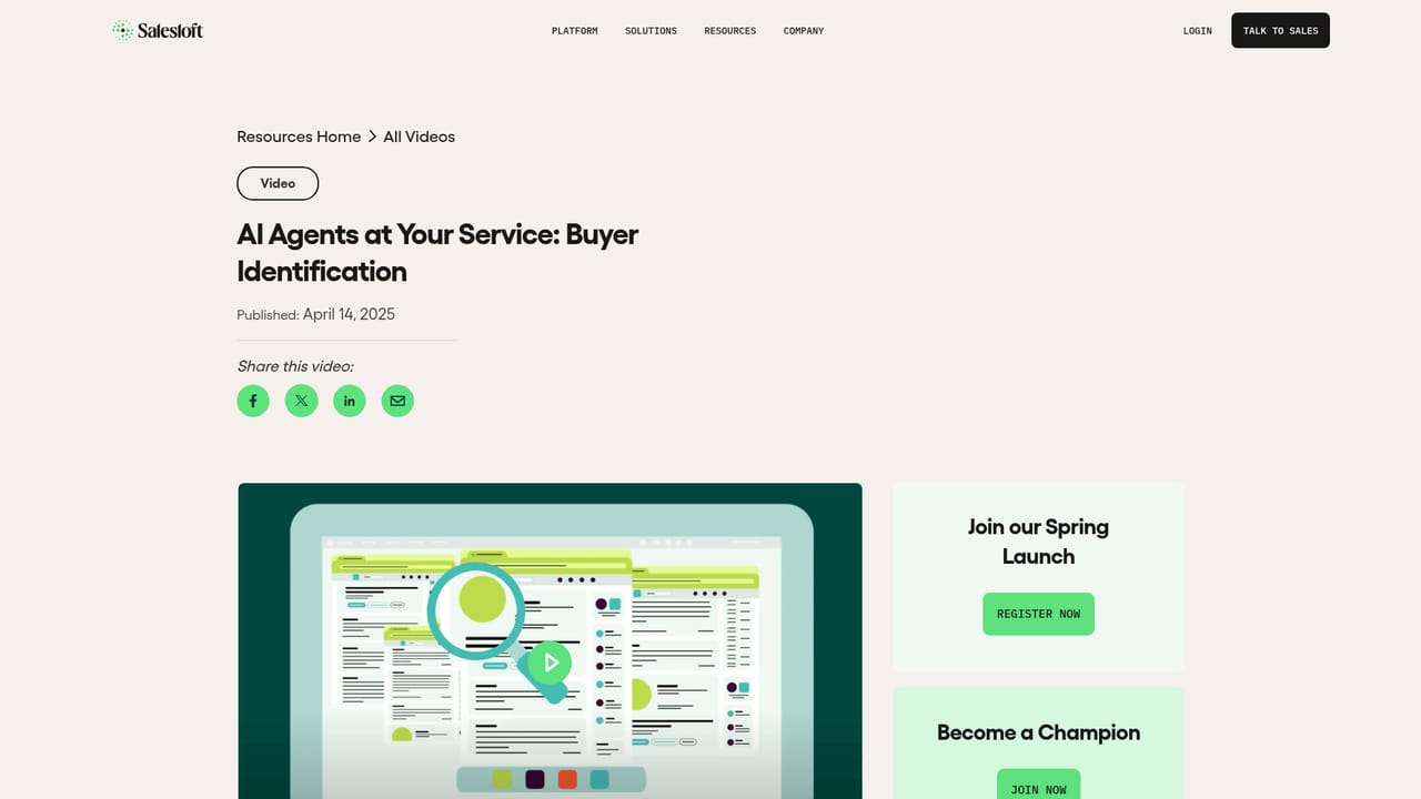 Clari Revenue AI Agents — See how buyer identification recommends stakeholders