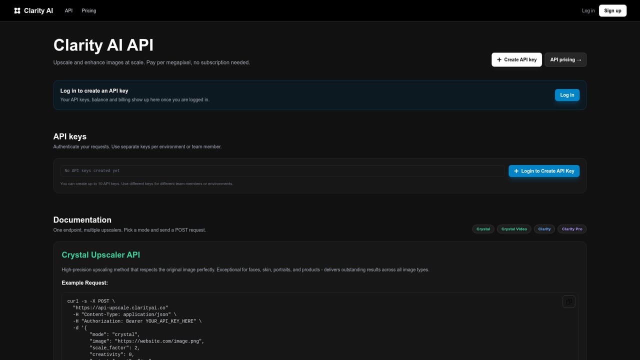 Clarity AI — Wire it into your product with the API