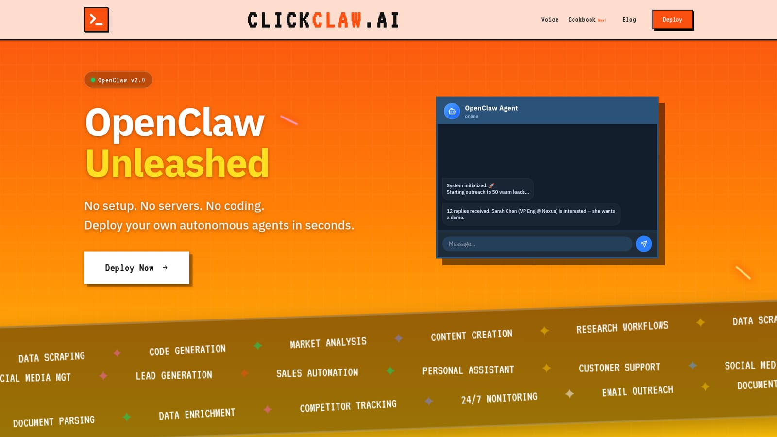 ClickClaw.AI — Choose an agent