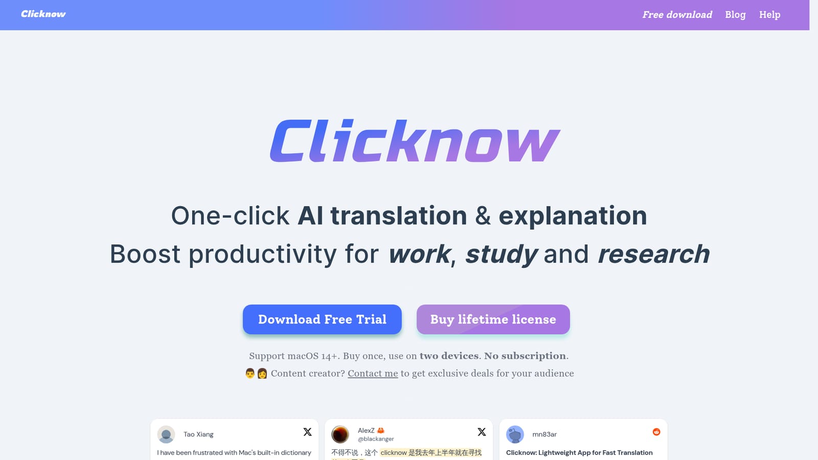 Clicknow — Download the app for macOS