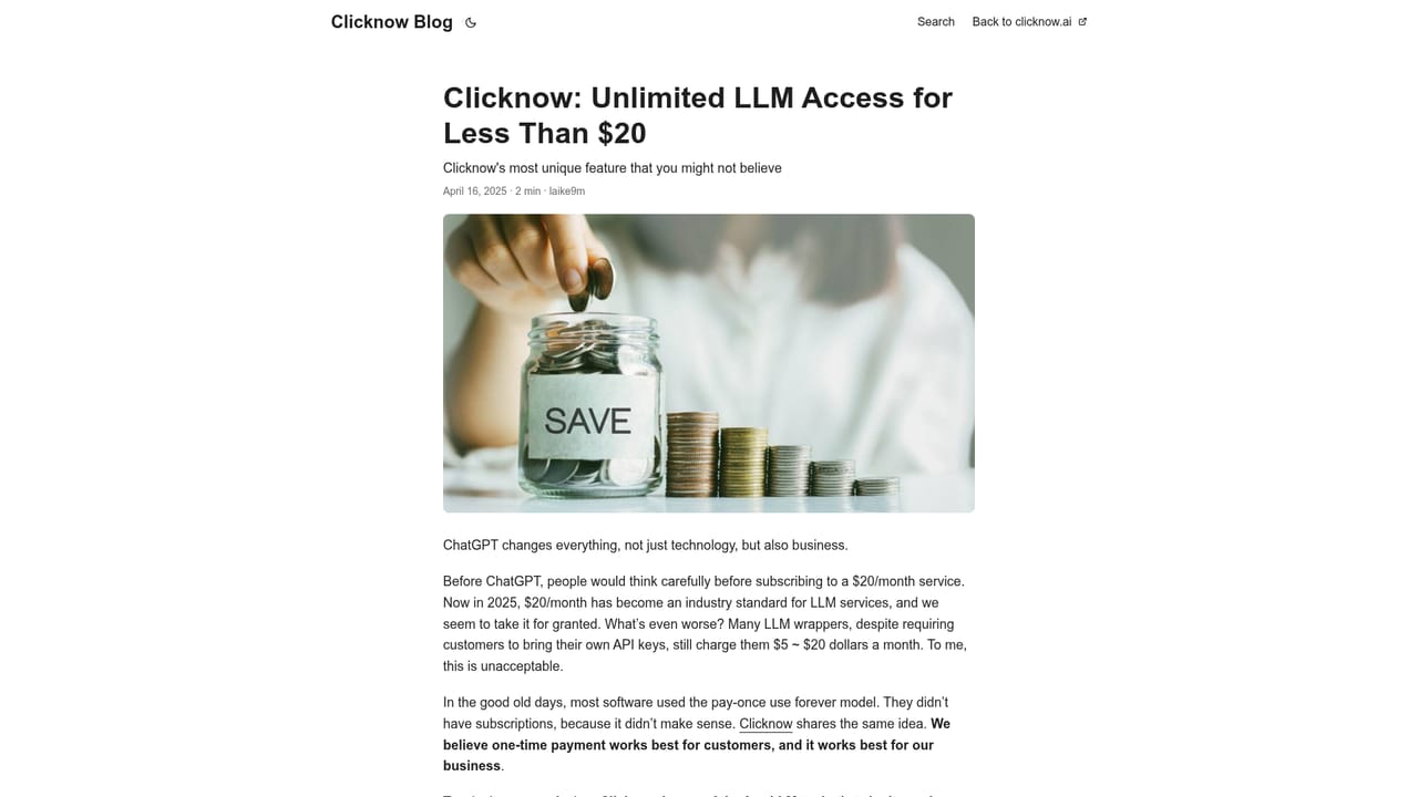Clicknow — Buy the lifetime license when the trial ends