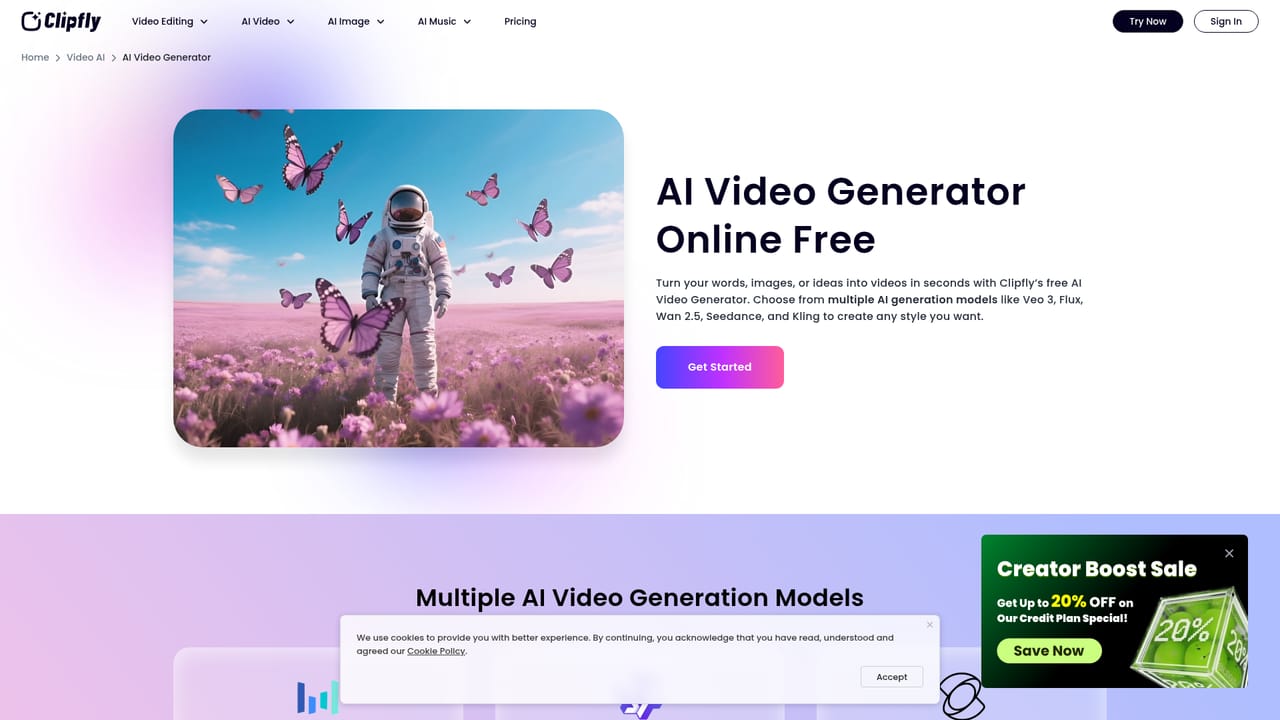 Clipfly AI Kissing Video Generator — Pick a generation model