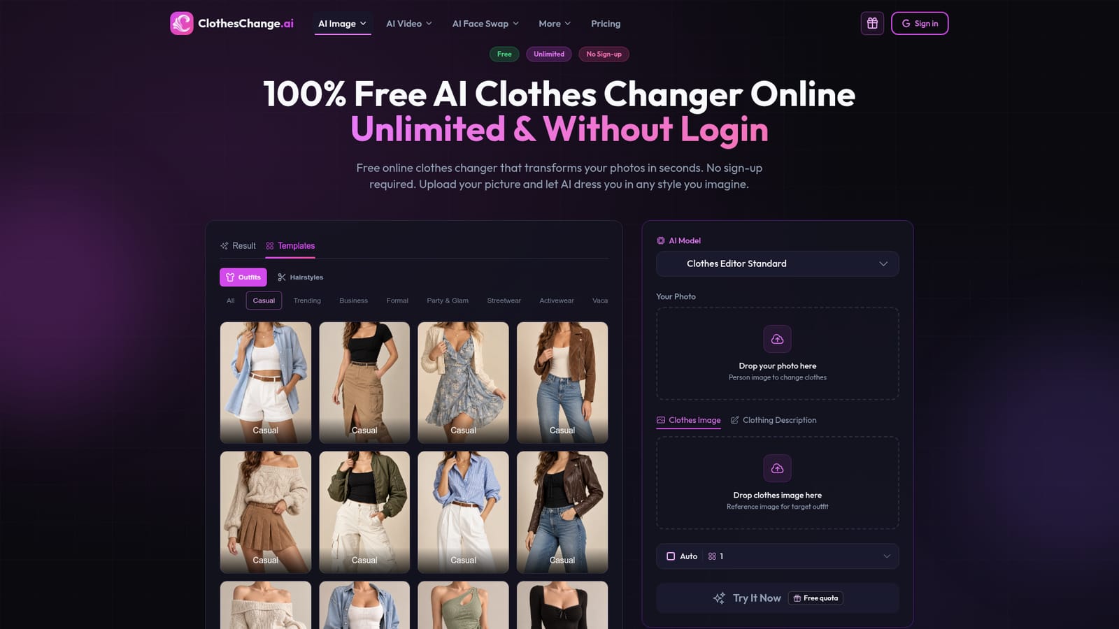 ClothesChange.ai — Open the clothes changer