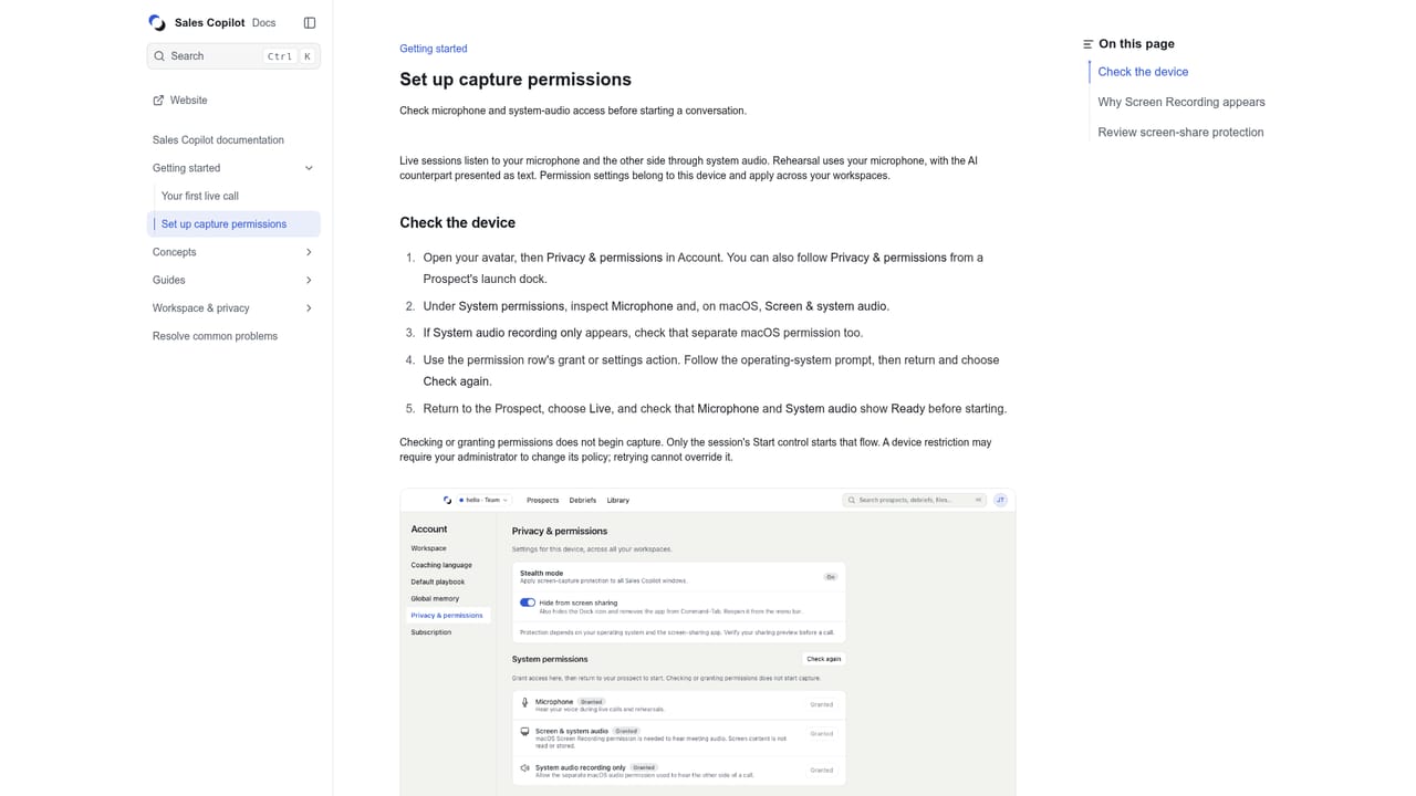 Cluely AI — Check audio permissions before your first call