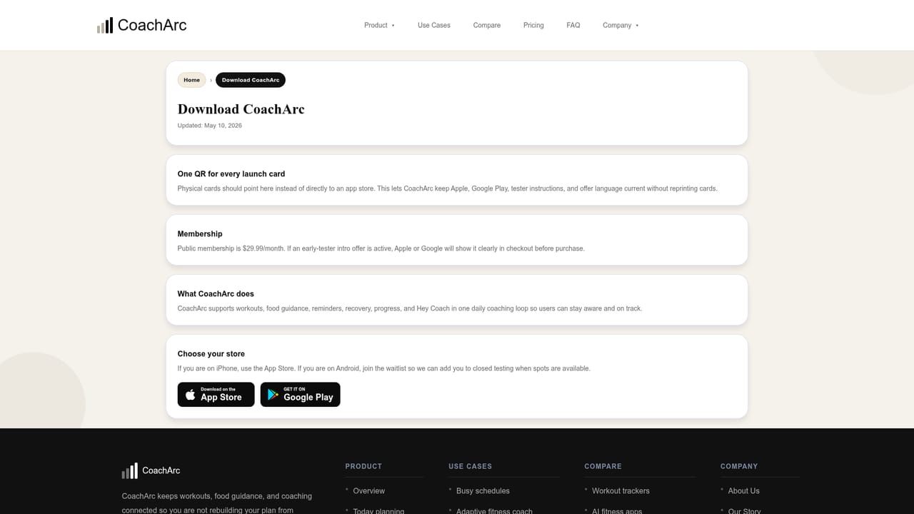 CoachArc — Install the app