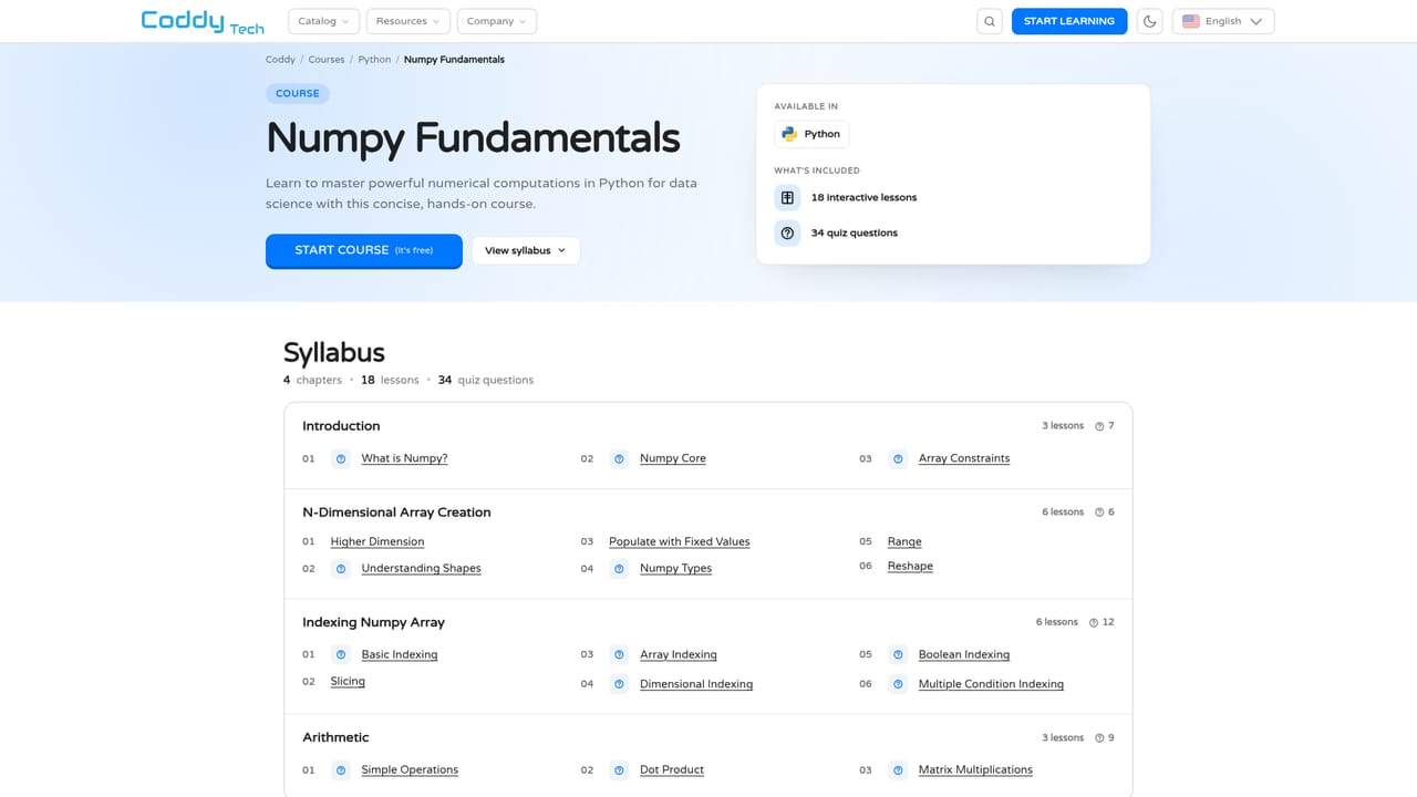 Coddy — Pick a language or a learning path
