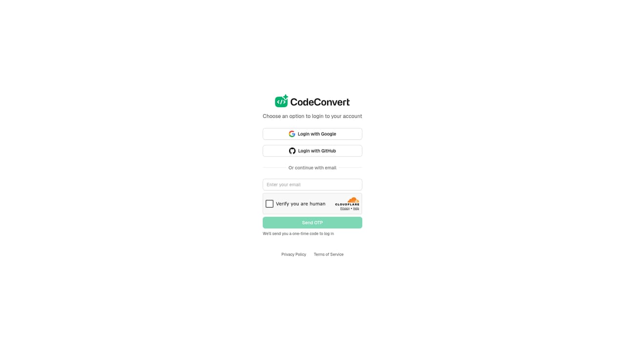 CodeConvert AI — Sign in to the full workspace
